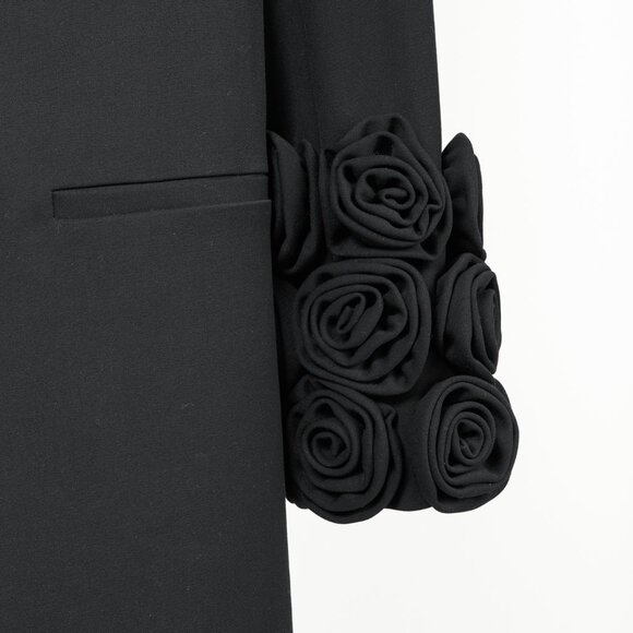 CAMI NYC Noelani Black Rosette-Cuff Coat - Picture 6 of 11